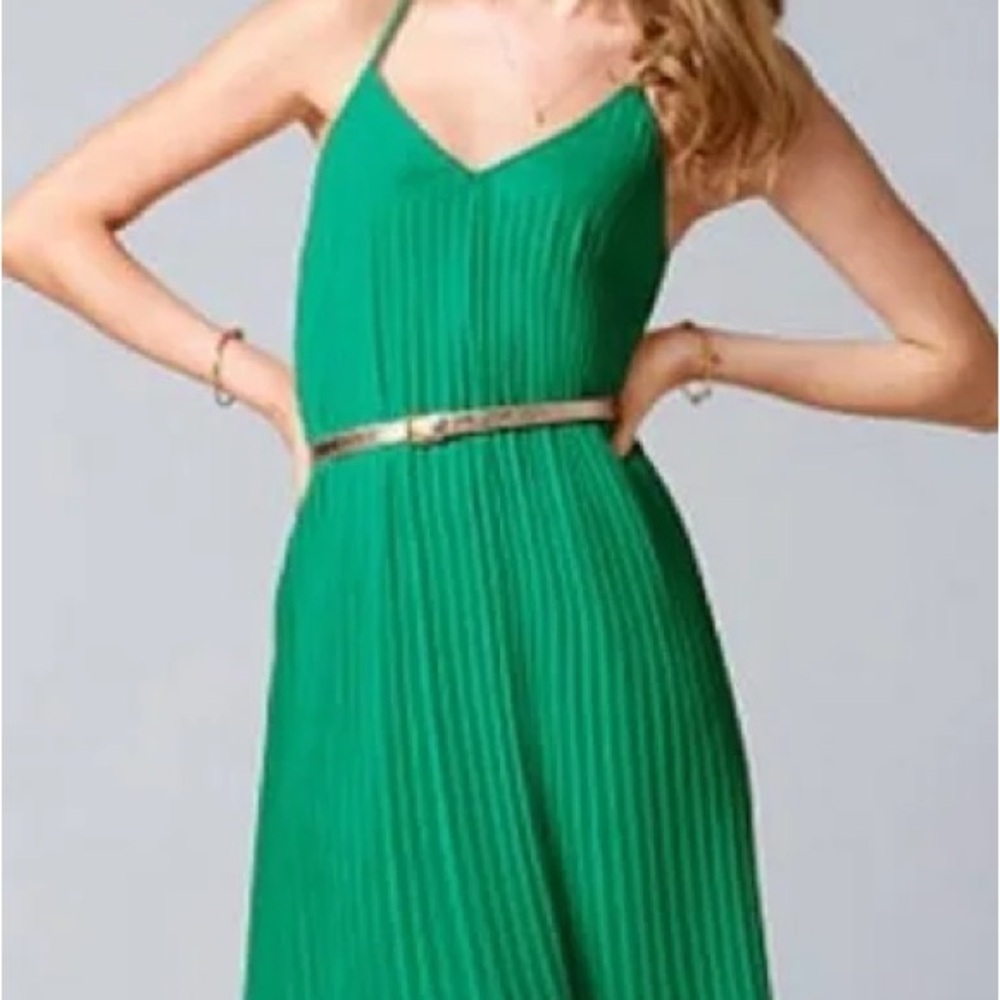 Victoria's Secret Emerald Green Pleated Maxi Dress